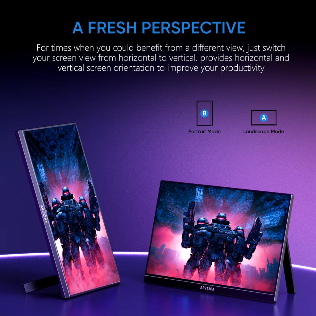 16.1" 144Hz 100% Srgb 1080P FHD Portable Gaming Monitor HDR External Second Screen for Switch, Xbox,Ps5,Laptop,Pc,Z1Fc