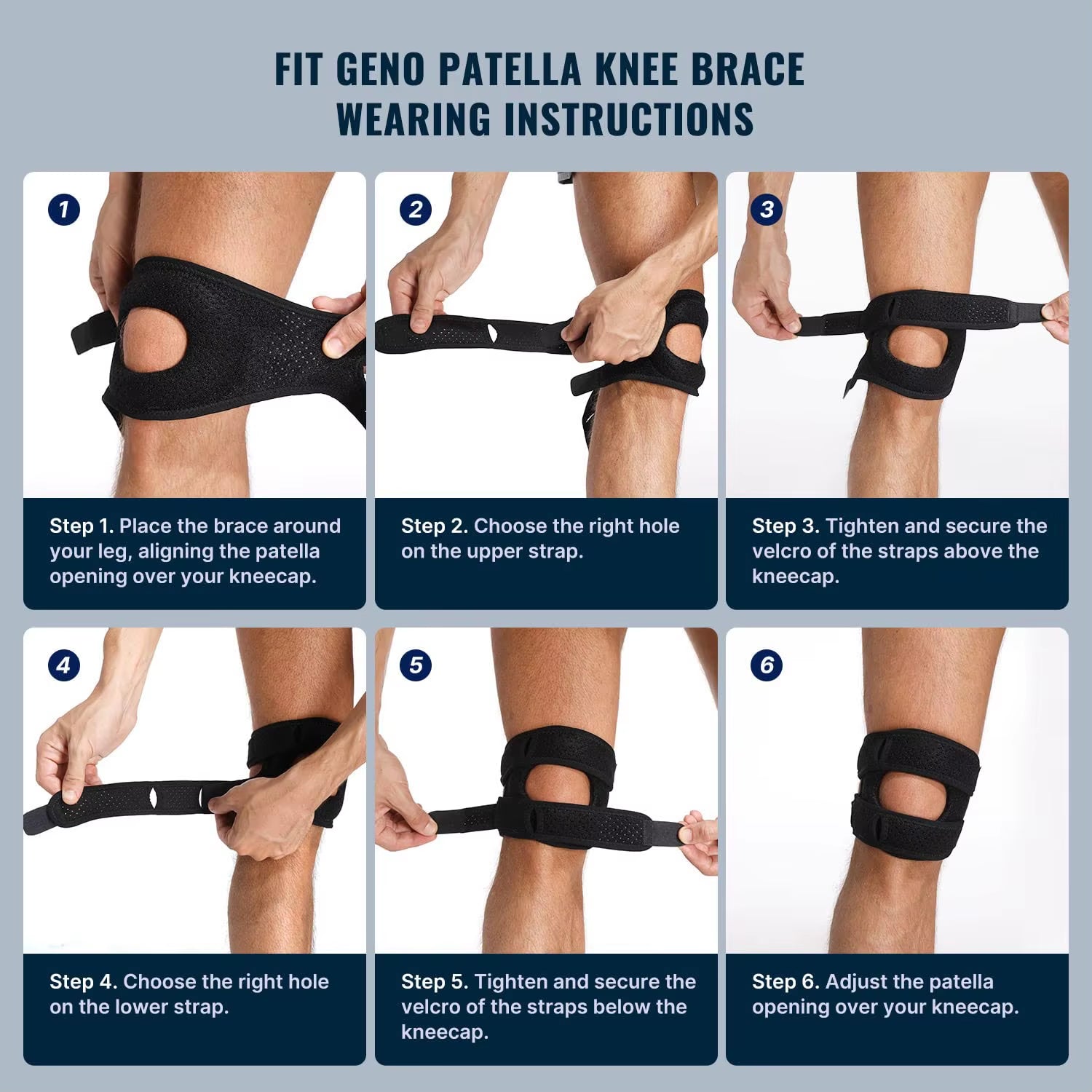 1-Pack Patella Knee Brace Knee Compression Sleeve Support for Women Men Knee Pain Arthritis Pain Workout Knee Guard Knee Pads